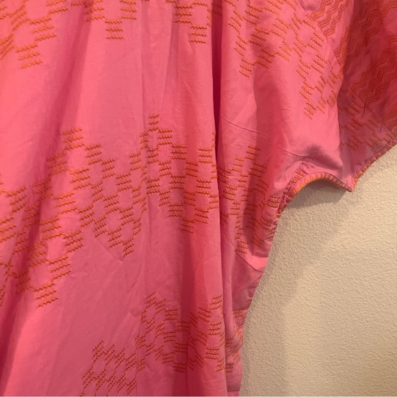 Marea by Liz Joy Nosara Caftan Size medium pink  orange embroidery maxi dress - Picture 6 of 16
